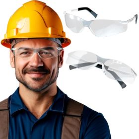 Pack of 12 Safety Glasses with Clear Anti Scratch Resistant Wrap-Around Lens One Size ANSI CE Safety Eyewear Protective Safety Spectacles Transparent