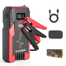 20000mAh car battery starter up to 9L gasoline 7L diesel, 2000A peak automatic car starter with LED and USB Fast charging 3.0
