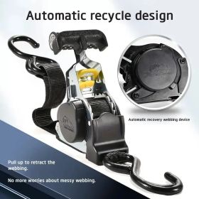 "Automatic Cargo Ratchet Strap – Self-Tightening Tie-Down for Trucks, Trailers & Farms"