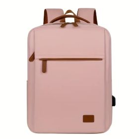 Backpack Oxford Cloth Business Computer Bag With Large Capacity, Strong And Wearable Student School Bag, Solid Color And Versatile Travel Backpac (Color: Pink)