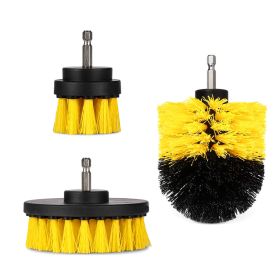 3Pcs Per Set Drill Brush Power Scrubber Cleaning Brush For Car Carpet Wall Tile Tub Cleaner Combo Brush Only (Option: Yellow-3Pc Per Set)