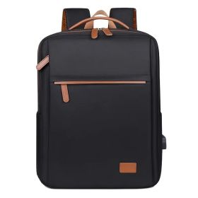 Backpack Oxford Cloth Business Computer Bag With Large Capacity, Strong And Wearable Student School Bag, Solid Color And Versatile Travel Backpac (Color: Black)