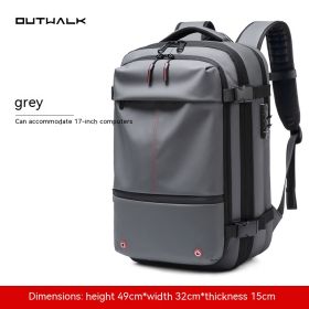 Travel Backpack Men's Business Multifunction Computer Bag Vacuum Compression Large-capacity Backpack (Option: Light Gray-19 Inch)